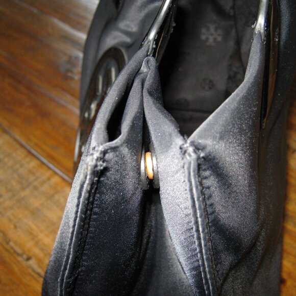 Tori Burch Ella Nylon Tote - Black. - Picture 5 of 6